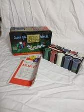 Texas Hold Em Casino Style Poker Set Inc Chips Cards Instructions And Holder