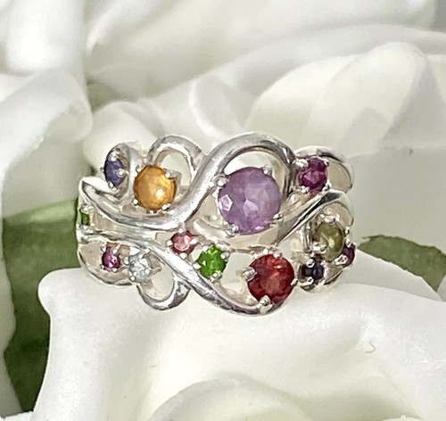 Multi gemstones ring 925 - multi-gemstones,