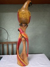 Amazing Carved Wooden Parrots