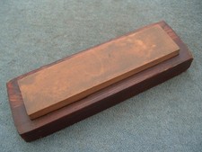 Medium Grit India Sharpening stone, Oilstone, 8" x 2", in wooden base.