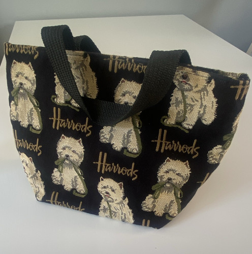 Harrods black tapestry fabric - black,