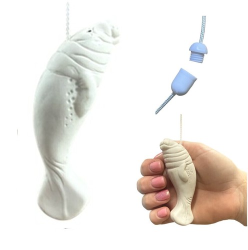 Ceramic ivory white manatee - ceramic,