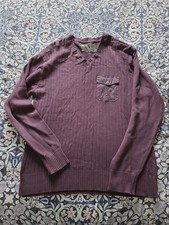 Marc Ecko Cut and Sew Purple V Neck Jumper 2xl