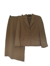 "ALEX & CO" 10/12 B.N.W.O.T "SAND" POLYESTER SMART LINED SKIRT SUIT