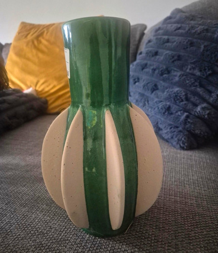 Green beige ceramic abstract - ceramic,