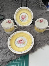 Chelson China brand by RH and SL Plant hand painted demitasse cups and saucers