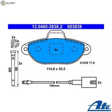 BRAKE PAD SET DISC BRAKE 13.0460-3838.2 FOR FIAT FORD 169 A4.000 1.2L 4cyl 500