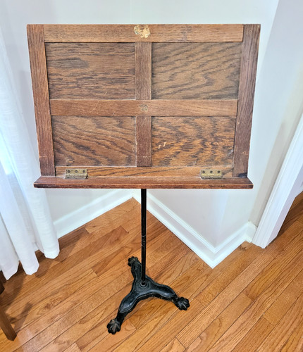 Antique wood music stand cast - music, stand,