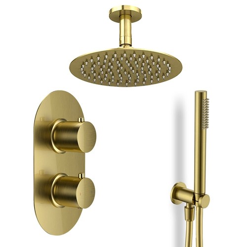 Brushed brass round dual - round,