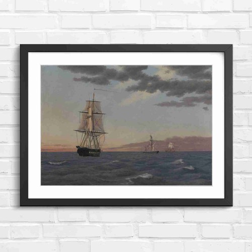 Vintage sailing ship sunset - ship,