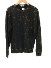 STONE ISLAND JUNIOR Boys Age 14 Black/Brown Acid Wash Sweater Pre-Loved Casual
