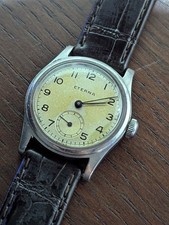 1940s Eterna Mens Waterproof Military Watch, Keeping Time, Vintage Watch #P465