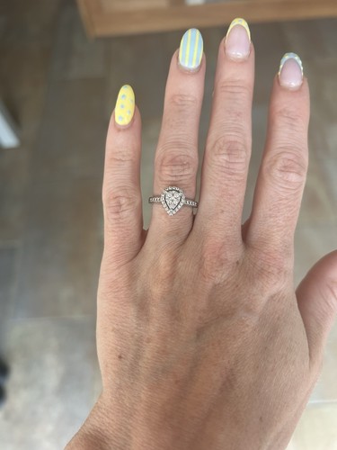 Platinum pear shaped diamond - platinum, pear-shaped