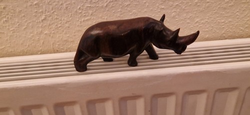 Wooden rhinoceros ornament - wooden,