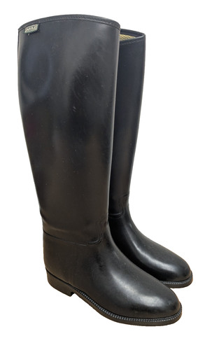 Aigle black rubber riding - aigle,
