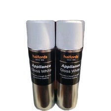 APPLIANCE GLOSS WHITE 300ML CANS HALFORDS x 2