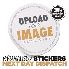 PERSONALISED ROUND PRINTED STICKERS CUSTOM LOGO LABELS BUSINESS SEMI GLOSS