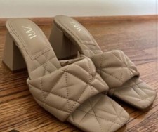 zara nude padded mules Sandals