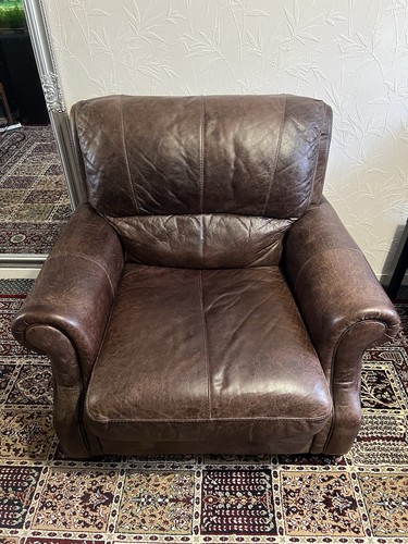 Armchair dark brown - dark, leather