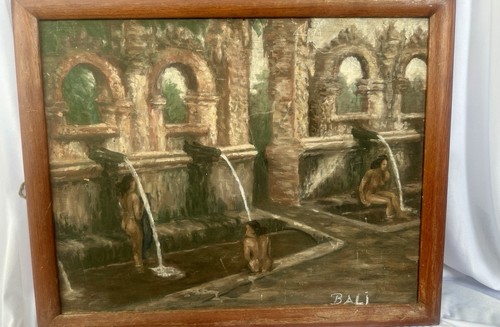 Nude bali bathing original oil - bathing,