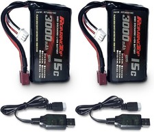RoaringTop Li-ion Battery 7,4V 3000mAh with T Plug Rechargeable Battery for RC 