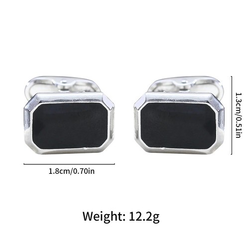 Men vintage black cufflinks - men's,