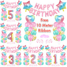 Happy Birthday Balloon Age Set Self-Inflating Balon Birthday Party Decoration UK