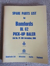 BAMFORD BL62 BALER PARTS CATALOGUE