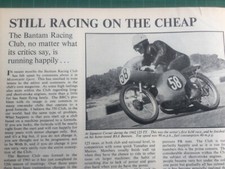 BSA BANTAM RACING PERIOD 1973 MOTORCYCLE RACING ARTICLE