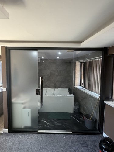 Glass partition with - partition, shop