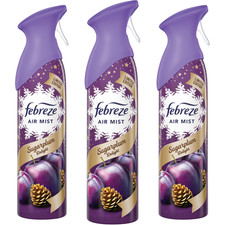 3 x Febreze Air Mist Long Lasting Sugar Plum Fragrance Spray 185ml Freshener