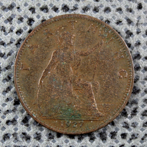 Farthing 1927 penny king - farthing,