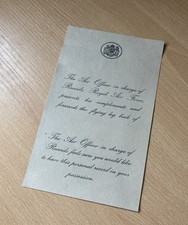 WW2 Royal Air Force Casualty Log Book Forwarding Slip (Un-Named)