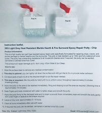 38g Light Grey. Heat Resistant Marble Hearth & Fire Surround Epoxy Repair Putty.