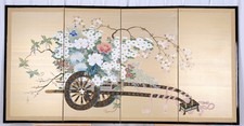 1960s Japanese Silk Byobu