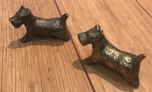 Vintage brass scottie dogs - brass,