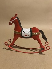 Small rocking horse red metal - small,