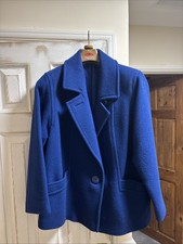 Ladies Royal Blue Jacket 100% Wool Size 12