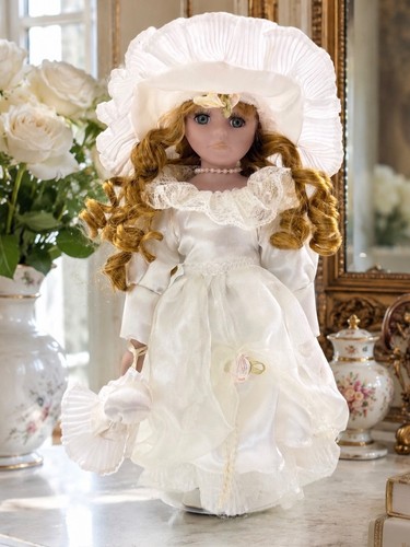 Vintage porcelain doll white - porcelain,