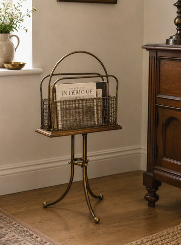 Art deco brass magazine rack - deco,