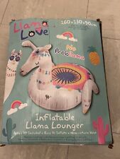 Large Inflatable White Llama Pool Lounger 160 x 130CM BEACH HOLIDAY