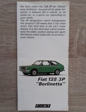 Fiat 128 3P 1300 Berlinetta Brochure c.1978
