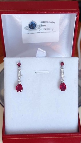 White gold 7x5 ruby and - white,