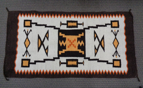 Vintage wool navajo rug storm - rug,