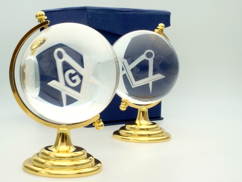 Masonic glass globe lasered - glass,
