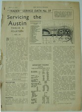 Austin 12 & 14 1937-39 Motor Trader Service Data No. 59 1939