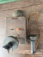 Signal Box Telephone Bakelite Wooden Ex Railway Antique Wood c. 1930-40s Oak ?