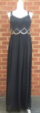 BNWT Womens Little Mistress Black Embellished Beaded Ballgown Prom Maxi Dress 12