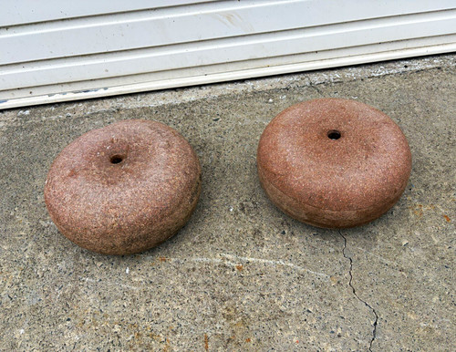 Curling stones pair seen - stones, as