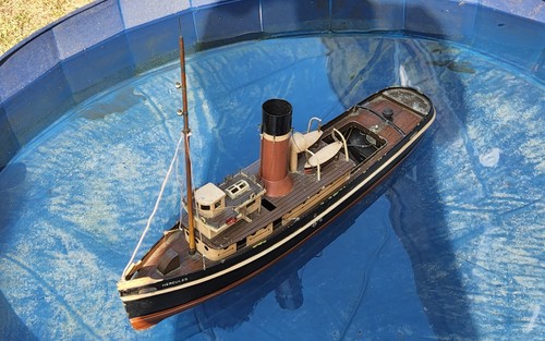 Vintage model tug boat - model,